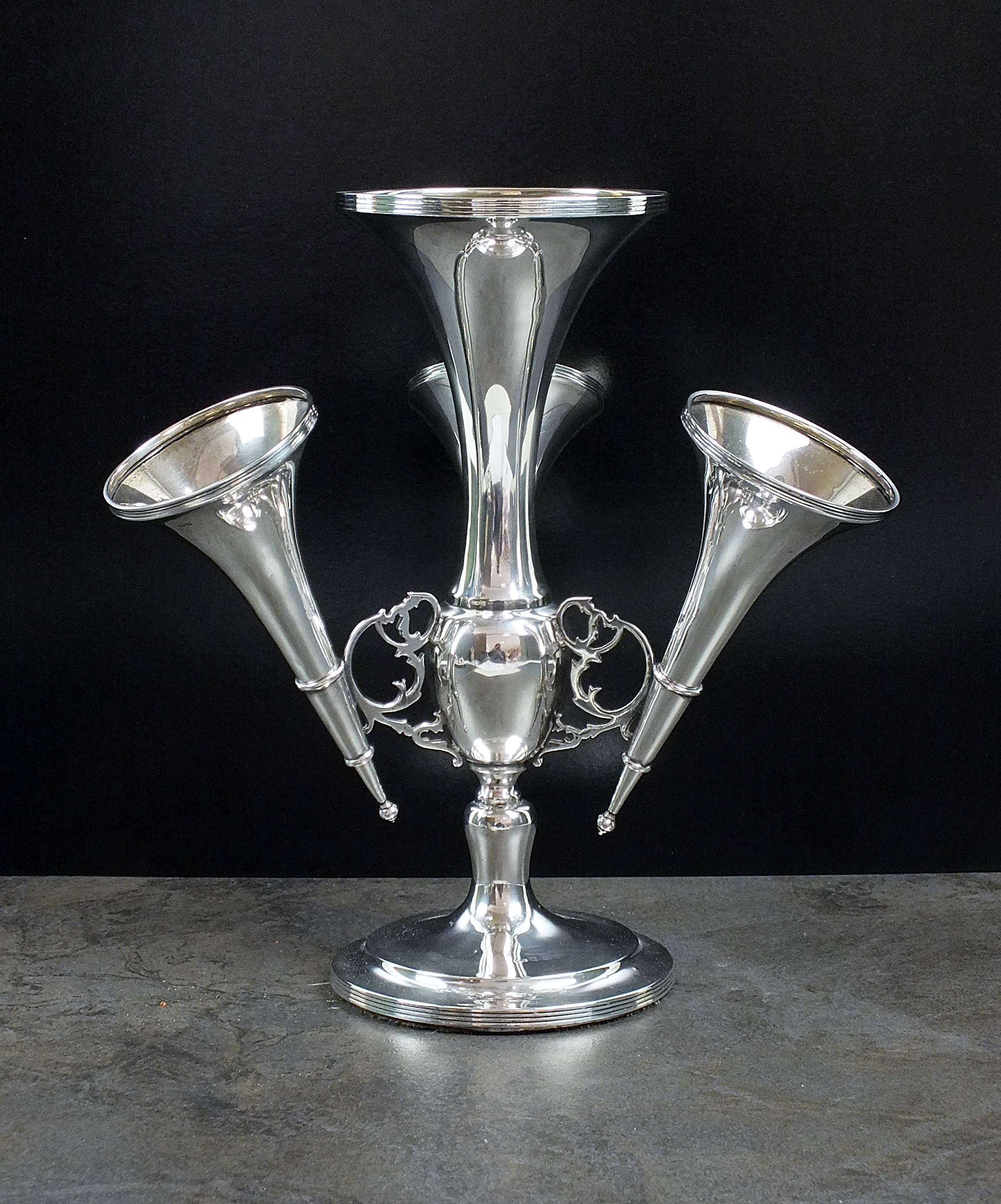 A silver epergne, makers mark indistinct, Birmingham 1913,