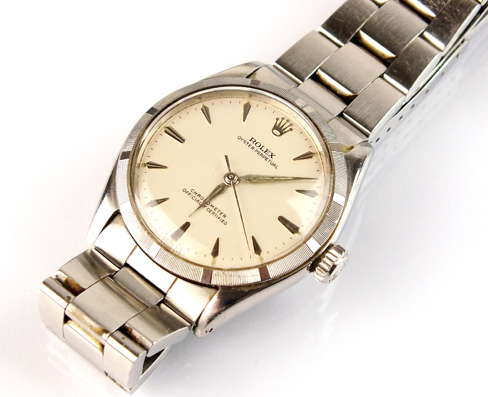 A Gentleman's Rolex stainless steel Oyster Perpetual Chronometer wristwatch, circa 1950,