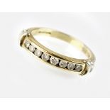 A 9ct gold eight stone diamond ring,