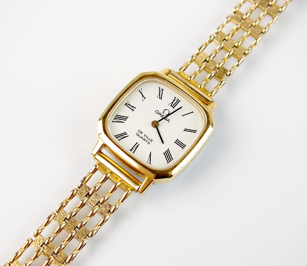 A Lady's gold plated Omega De Ville quartz wristwatch,