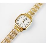 A Lady's gold plated Omega De Ville quartz wristwatch,