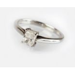 An 18ct white gold single stone diamond ring,