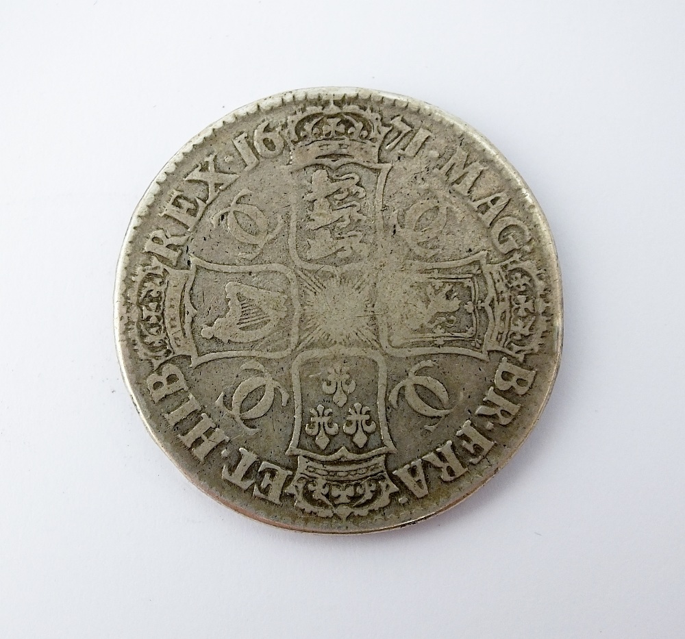 A Charles II crown, dated 1671, second bust, Tertio edge, ref S. - Image 2 of 2