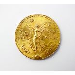 A Mexico 50 Pesos Coin, 1821-1947, 37.