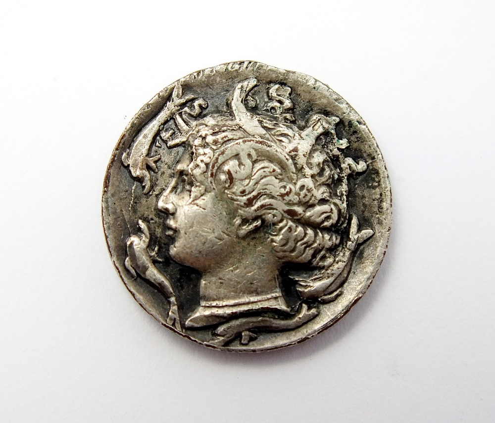 A Greek silver Drachm, circa 400 B.C.