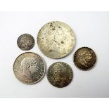 A George III crown, dated 1819, together with a George III half crown, dated 1819,