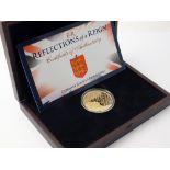 Guernsey gold £5 proof coin, dated 2015, Reflections of a reign, limited edition No.