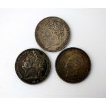 Three George IV half crowns, dated 1823, 1824 and 1825, ref S.