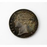 A Victoria crown, dated 1845, young head, ref S.
