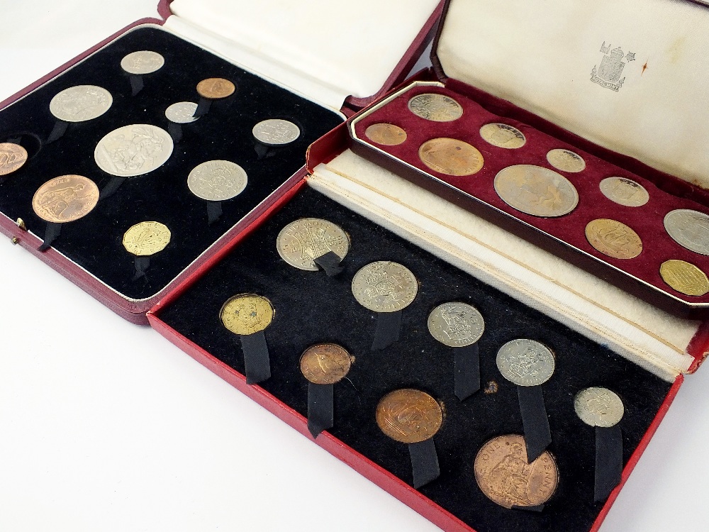 A Royal Mint 1950 cased set of nine coins, half crown to farthing ...