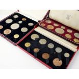 A Royal Mint 1950 cased set of nine coins, half crown to farthing,