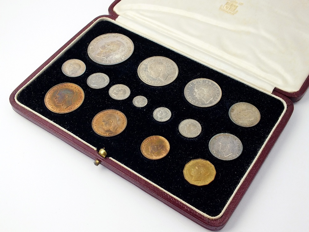 A George VI Coronation 1937 specimen coin set, comprising fifteen coins, crown to farthing,