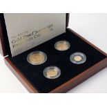 Royal mint gold proof sovereign, four coin collection dated 2012, comprising; double-sovereign,