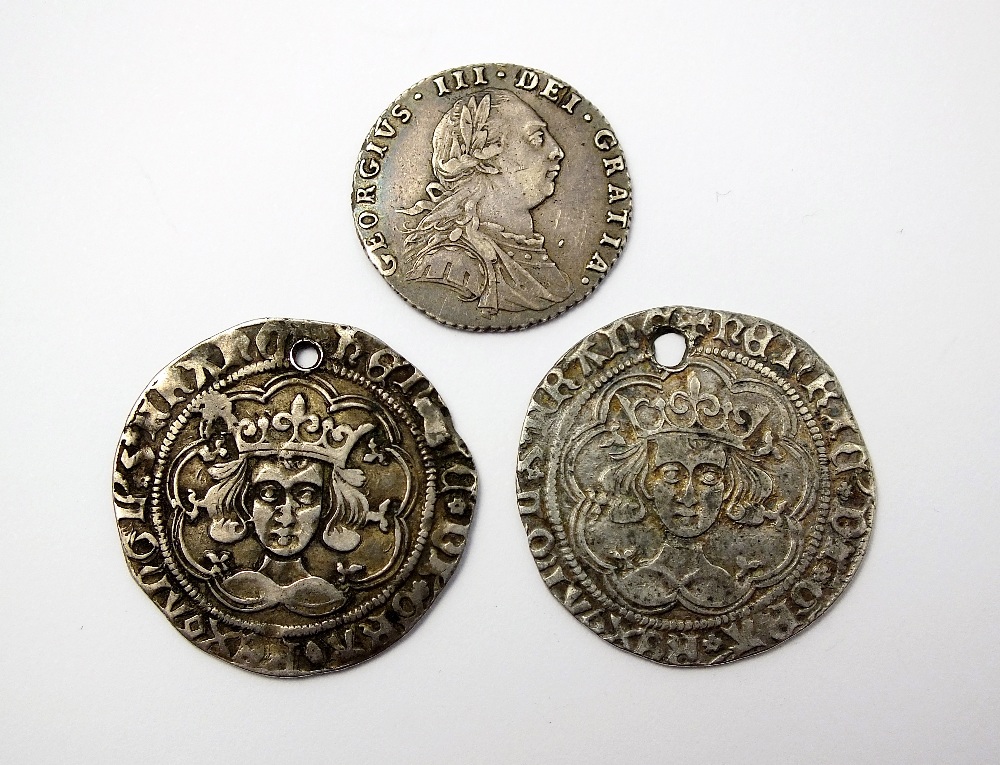 Two Henry VI silver groats, Calais, ref S.