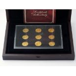 Westminster, King Edward VII, nine gold sovereign collection, 1902 to 1910,