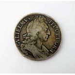 A William III crown, dated 1696, Octavo edge, third bust, S.