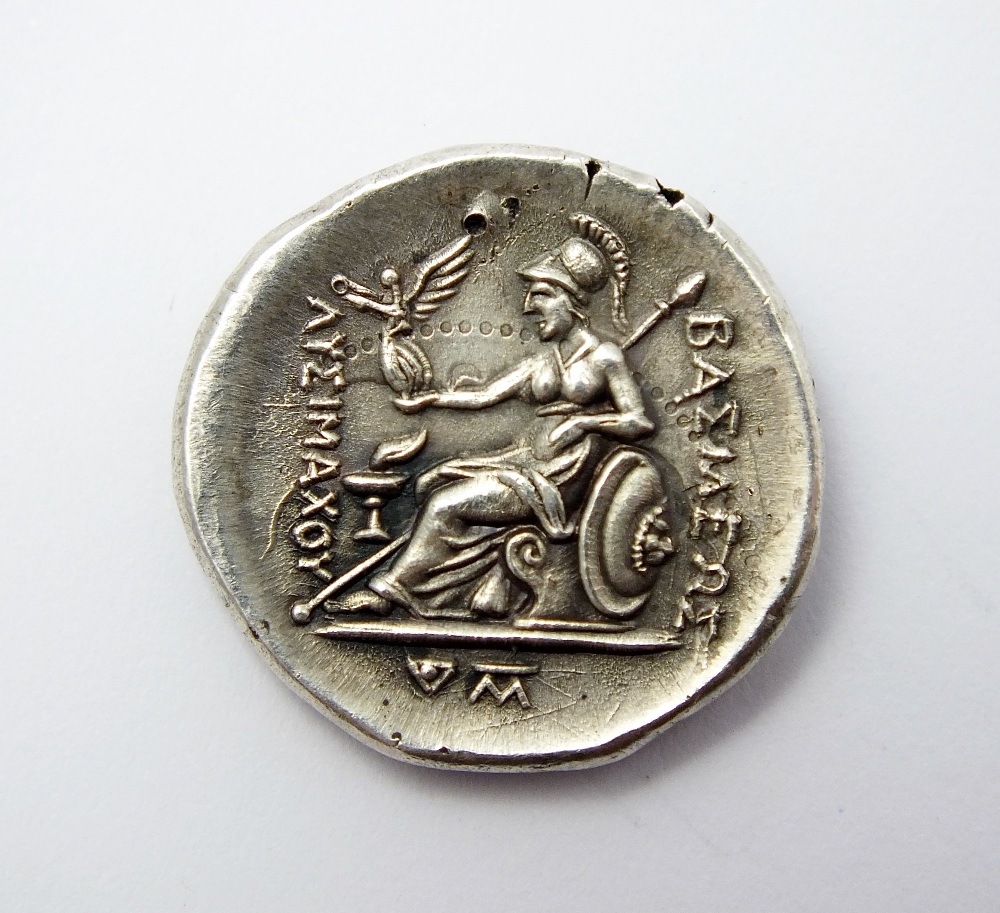 Greek silver coin, Kings of Thrace, Lysimachus, 323-281 B.C. - Image 2 of 2