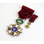 An officers silver gilt and polychrome enamel Order of the Crown of Belgium, 1918,