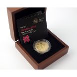 Royal mint London 2012 gold proof £2 coin, within capsule and fitted case,