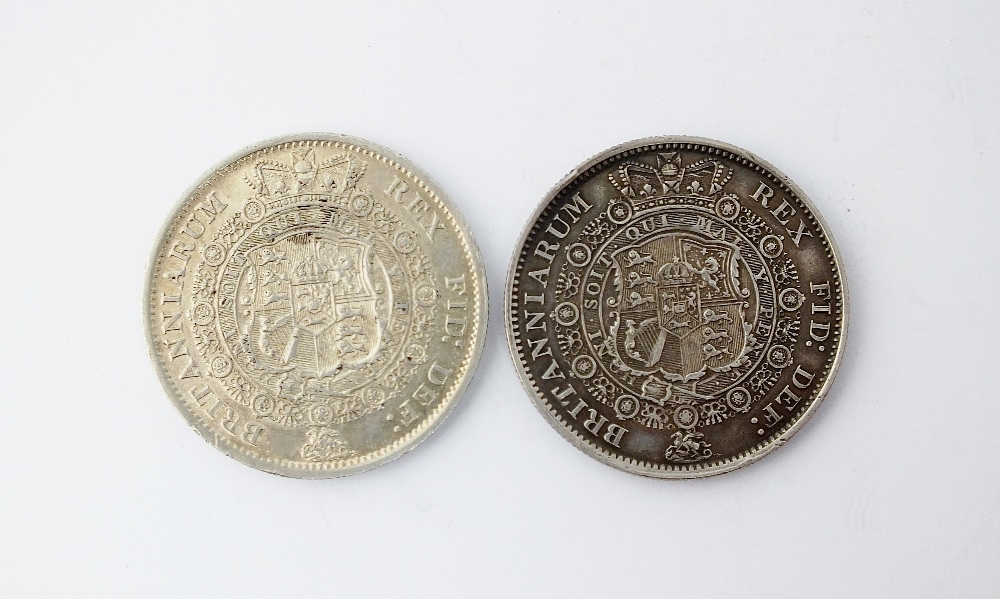 Two George III half crowns, dated 1816 and 1817, bull or large head, ref S. - Image 2 of 2