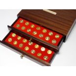 Our Royal Sovereigns, a cased set of seventy silver gilt coins from Offa (757AD) to Elizabeth II,