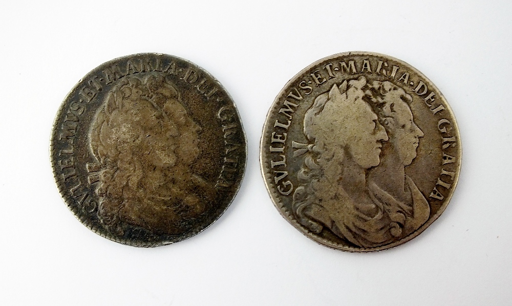 Two William and Mary half crowns, one dated 1689, first busts, Primo edge, first shield, ref S.