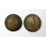Two William and Mary half crowns, one dated 1689, first busts, Primo edge, first shield, ref S.