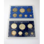 Two cased Queen Victoria 1887 golden Jubilee set, crown to threepence,