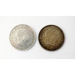 Two George III half crowns, dated 1817 and 1819, small head, ref S.