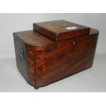 A William IV three division tea caddy.