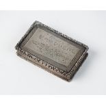 A William IV silver snuff box, Francis Clark, Birmingham 1834,