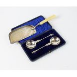 A cased pair of presentation spoons, John Millward Banks, Chester 1906,