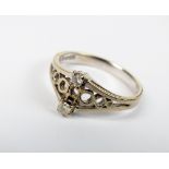 An 18ct white gold two stone diamond ring, weight 3.