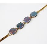 An opal triplet bracelet,