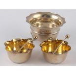 A pair of Victorian silver salts with ma