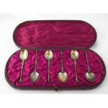 A set of six continental spoons with fig