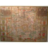 A framed 17th. century John Speede map o