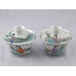 A pair of Chinese ceramic tea bowls and