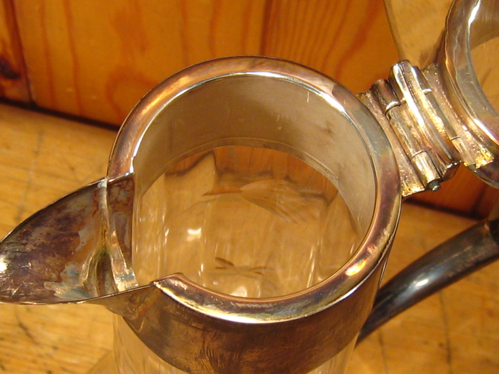 A sterling silver mounted claret jug, the broad star cut base rising to a cylindrical body and - Image 2 of 7