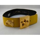 An Escada yellow leather belt with yello