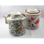Two large Chinese ceramic teapots with b