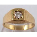 A 9 carat gold diamond solitaire ring, d
