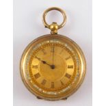 A lady's 18 carat gold cased fob watch (