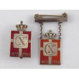 Two silver and enamel badges commemorati