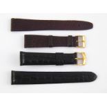 Two watch straps of crocodile skin and l