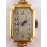 An 18 carat gold lady's wrist watch, mov