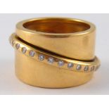 A French 18ct gold and diamond ring,