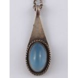 A Victorian silver and moonstone pendant hallmarked London 1875,
