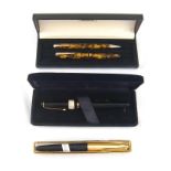 A Wyvern Pixie fountain pen and pencil set in Mont Blanc box, a Wyvern Perfect pen, No.