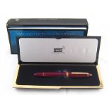 A Mont Blanc highlighter pen, No.166, with red body in original wrappings and case.